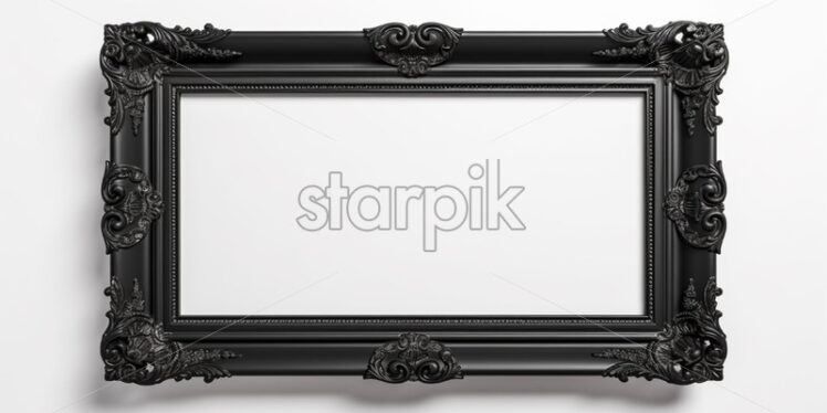 An old black frame on a white background - Starpik Stock