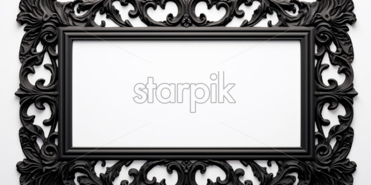 An old black frame on a white background - Starpik Stock