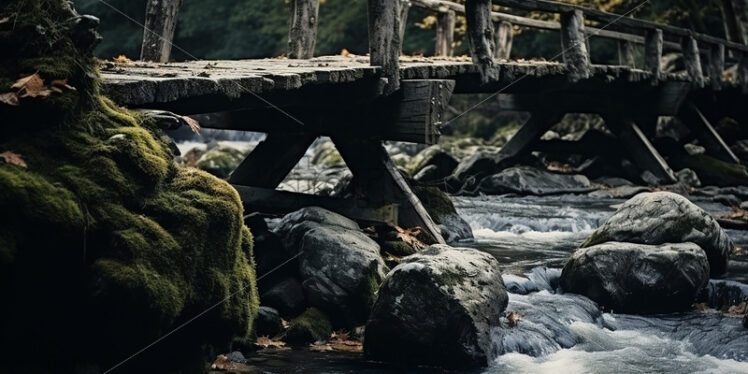 An old bridge in an old forest - Starpik Stock