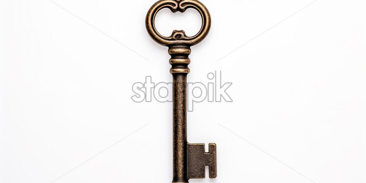 An old key on a white background - Starpik Stock