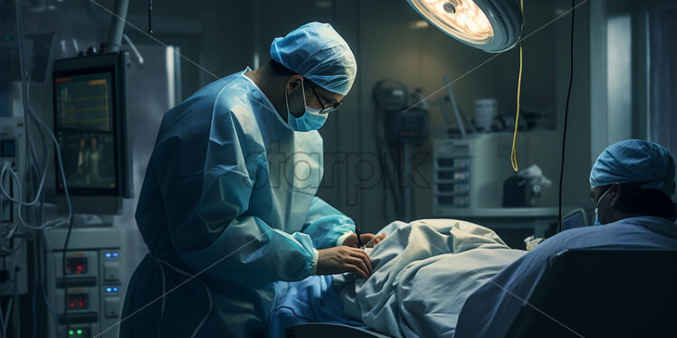 An operating room with a surgeon - Starpik Stock