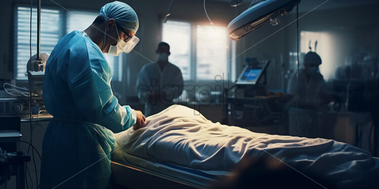 An operating room with a surgeon - Starpik Stock