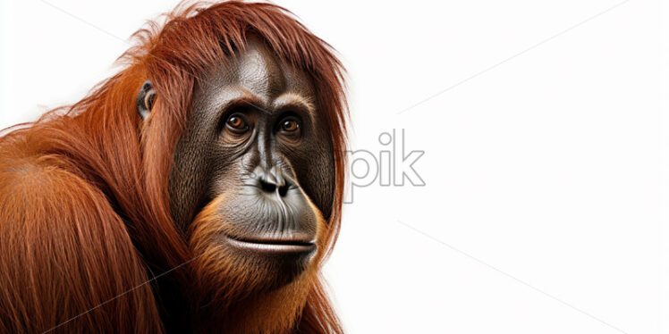 An orangutan on a white background - Starpik Stock