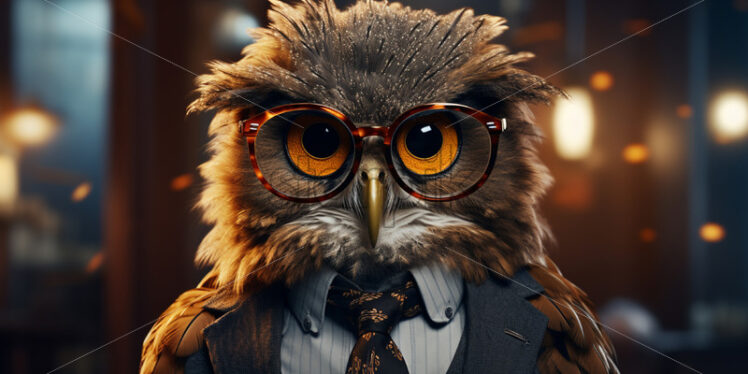 An owl with glasses - Starpik Stock