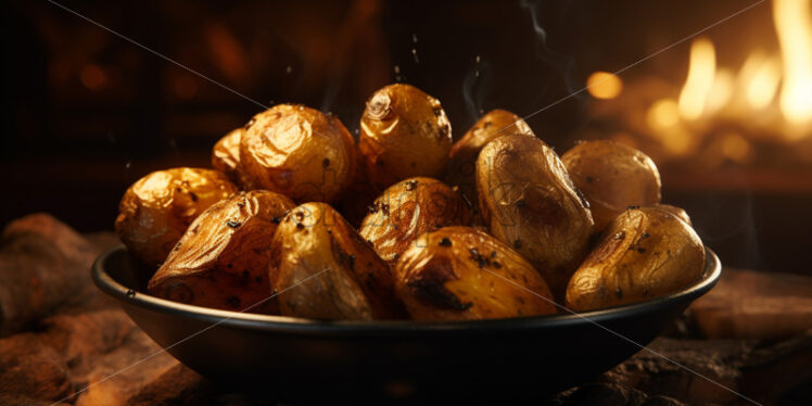 Baked potatoes in a plate - Starpik Stock