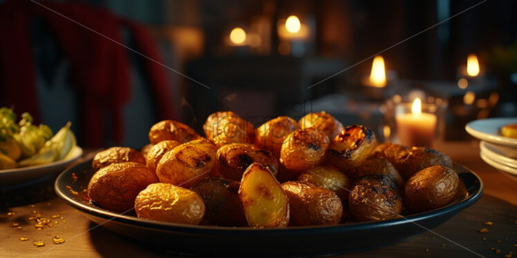 Baked potatoes in a plate - Starpik Stock