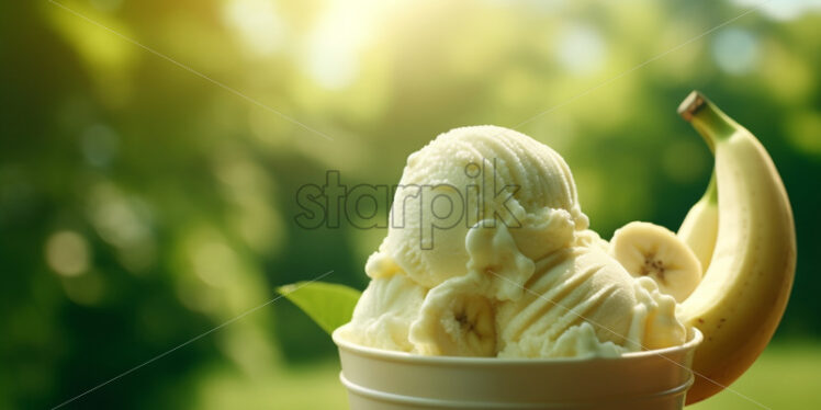 Banana ice cream on a background
green - Starpik Stock