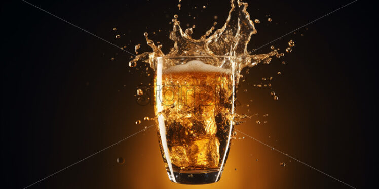 Beer splashes on black background - Starpik Stock