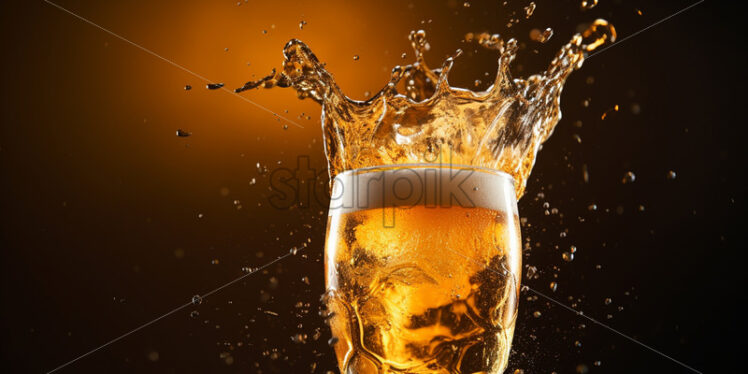 Beer splashes on black background - Starpik Stock