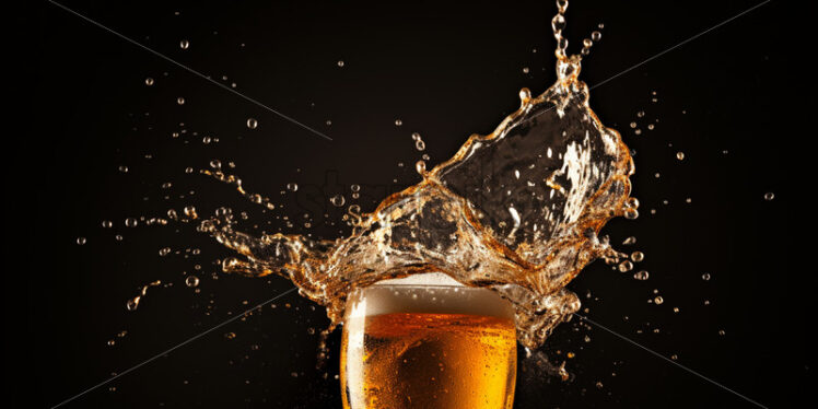 Beer splashes on black background - Starpik Stock