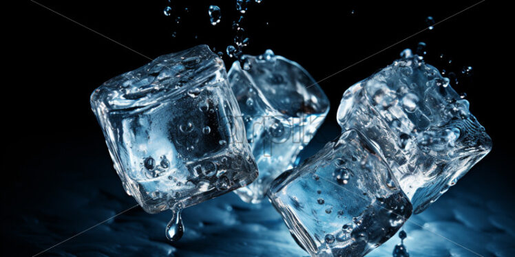 Blue ice cubes - Starpik Stock