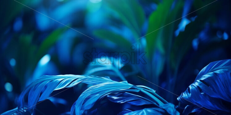 Blue tropical leaves - Starpik Stock