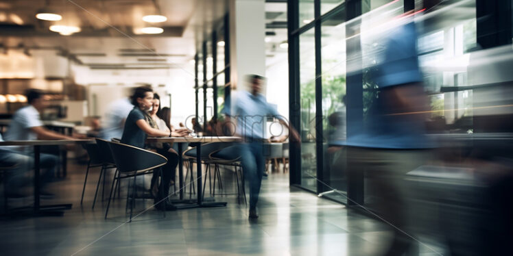 Blurred silhouettes of people in an office - Starpik Stock