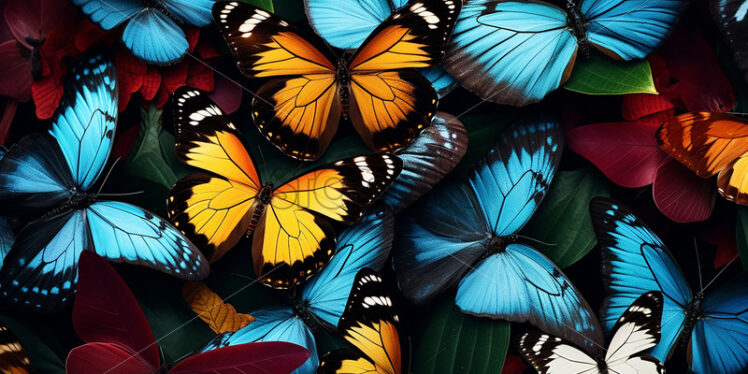 Butterflies of different colors forming a background - Starpik Stock