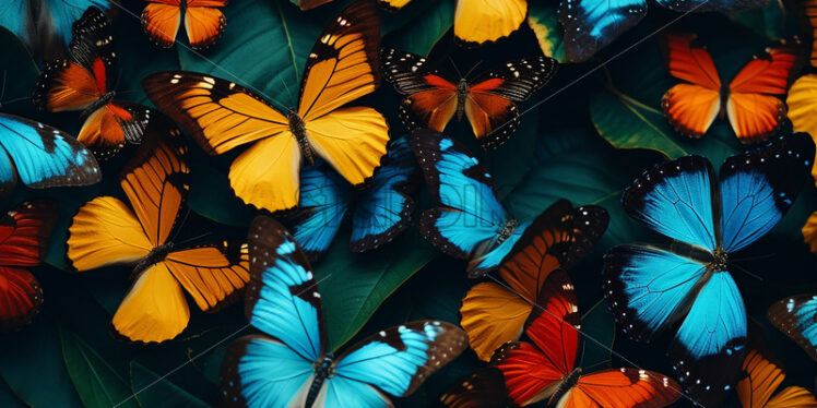 Butterflies of different colors forming a background - Starpik Stock