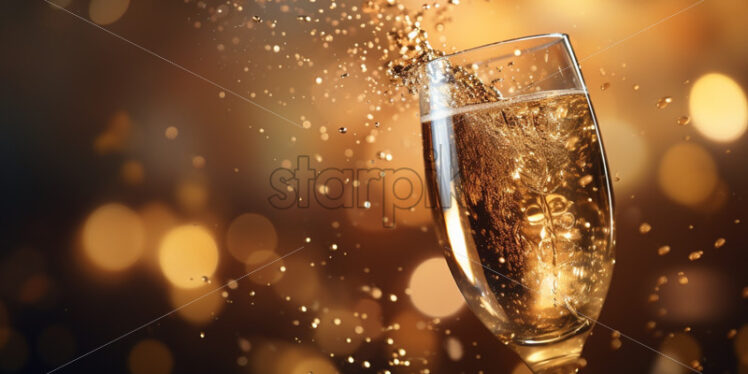 Champagne in a glass splash - Starpik Stock