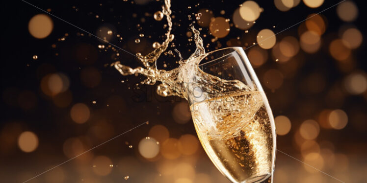 Champagne splash in a glass festive - Starpik Stock