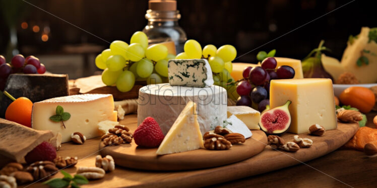 Cheese selection gourmet big plate - Starpik Stock