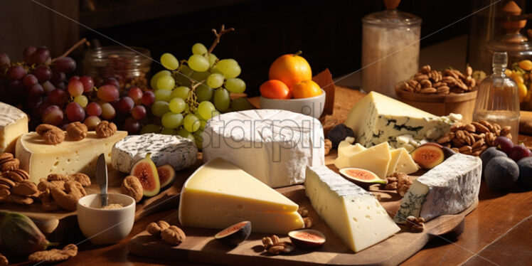 Cheese selection gourmet big plate - Starpik Stock