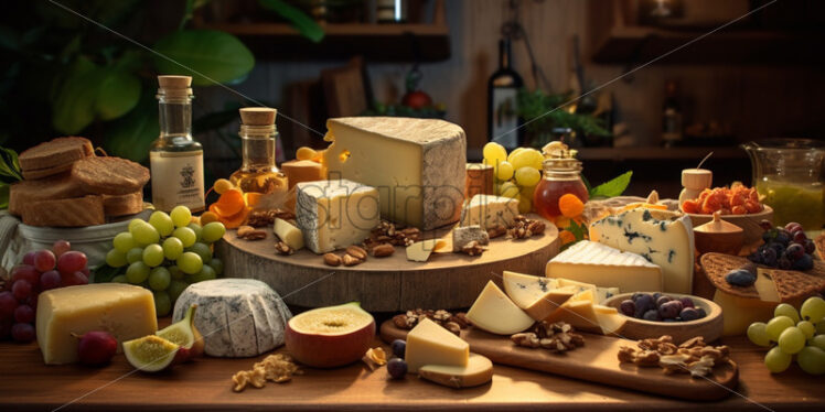 Cheese selection gourmet big plate - Starpik Stock