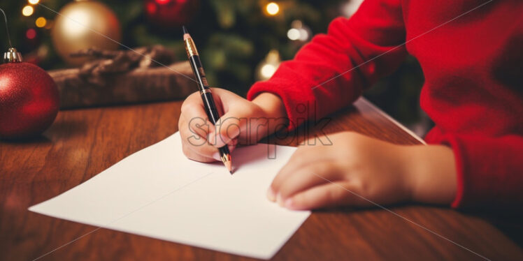 Child writing a letter to santa claus - Starpik Stock