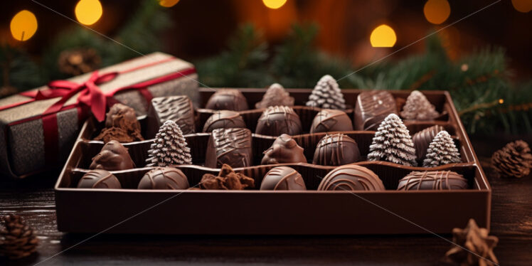 Chocolate box delicious truffles close up - Starpik Stock