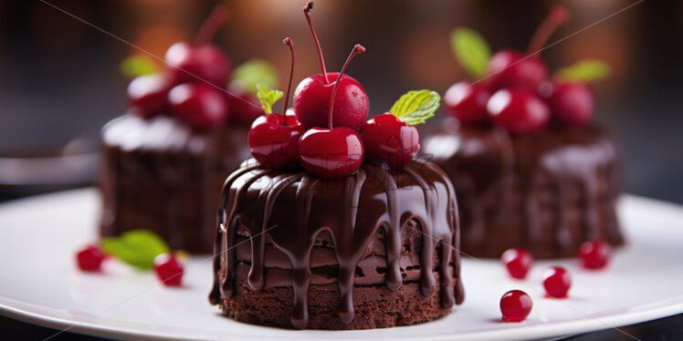 Chocolate cake with cherry on top - Starpik Stock