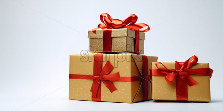 Christmas presents on a white background - Starpik Stock