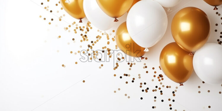 Colorful birthday balloons and confetti - Starpik Stock