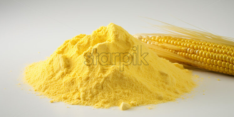 Corn flour on a white background - Starpik Stock