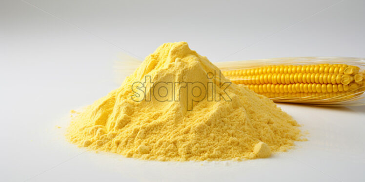 Corn flour on a white background - Starpik Stock