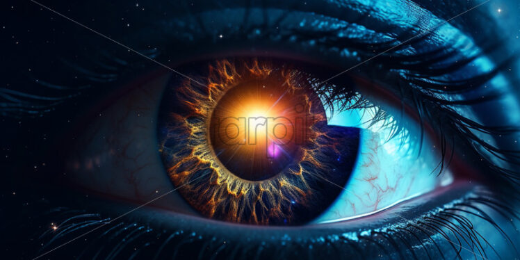 Cornea of ​​the human eye, outer space - Starpik Stock