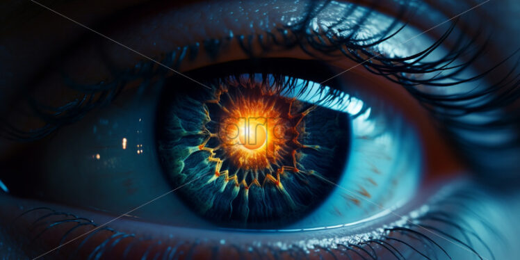 Cornea of ​​the human eye, outer space - Starpik Stock