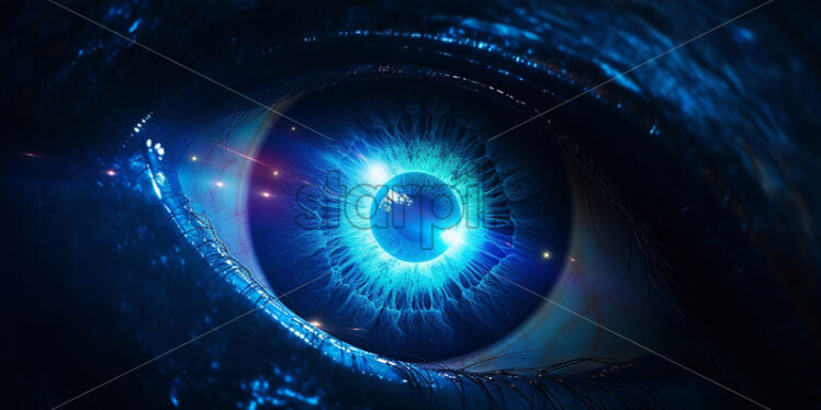 Cornea of ​​the human eye, outer space - Starpik Stock