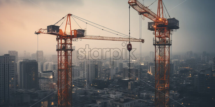 Cranes that work at height - Starpik Stock