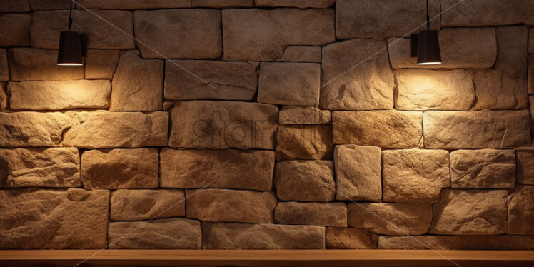 Decorative lamps on the stone walls - Starpik Stock