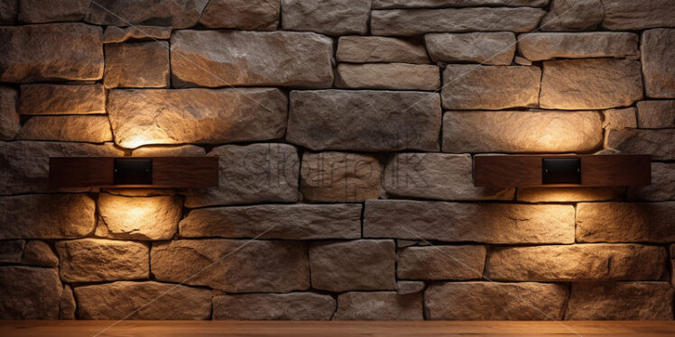 Decorative lamps on the stone walls - Starpik Stock