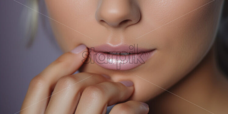 Delicately colored nails and lips - Starpik Stock