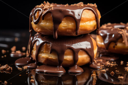 Delicious donuts with chocolate glaze - Starpik Stock