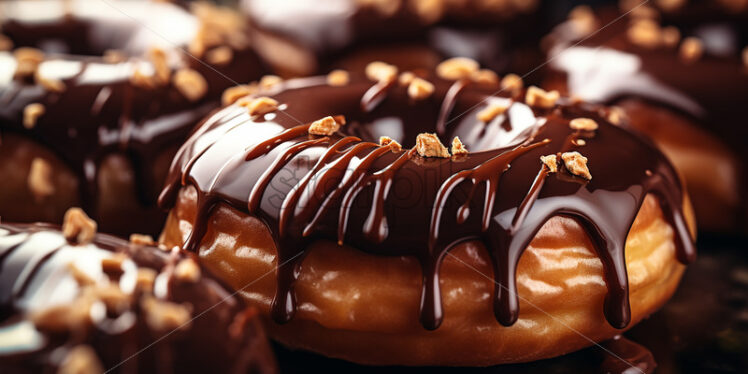 Delicious donuts with chocolate glaze - Starpik Stock
