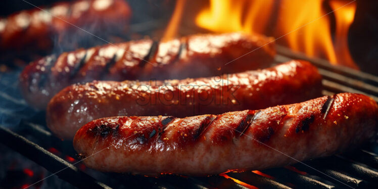 Delicious sausages on the grill - Starpik Stock