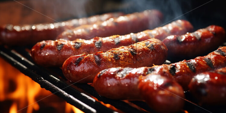 Delicious sausages on the grill - Starpik Stock