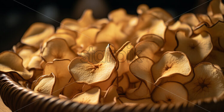 Dried apple slices in a basket - Starpik Stock