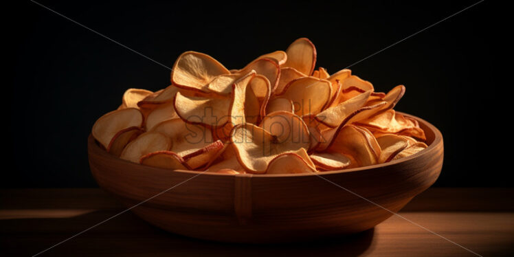 Dried apple slices in a basket - Starpik Stock