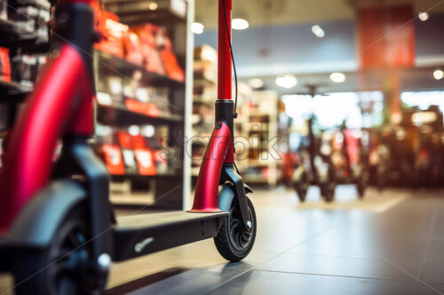 Electric scooters in a specialized store - Starpik Stock