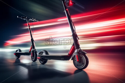 Electric scooters in a specialized store - Starpik Stock