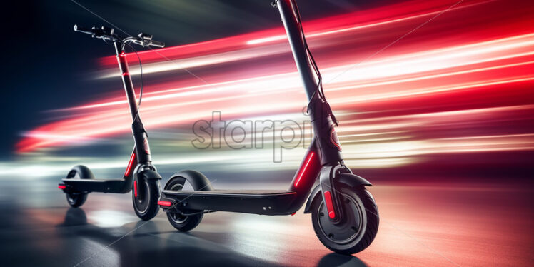 Electric scooters in a specialized store - Starpik Stock