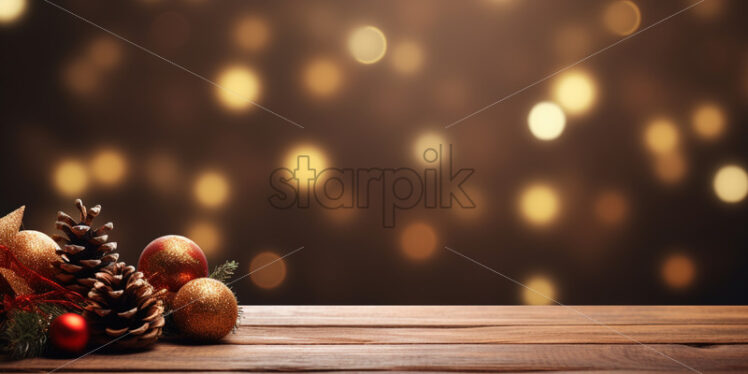 Festive background with lights on a table - Starpik Stock