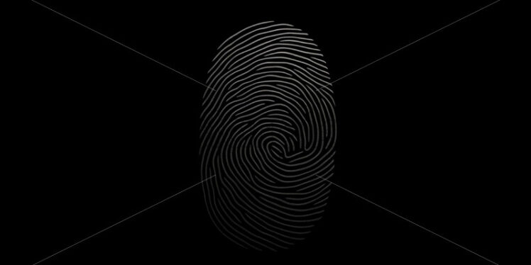 Fingerprint on a black background - Starpik Stock