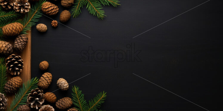 Fir cones on a black background - Starpik Stock